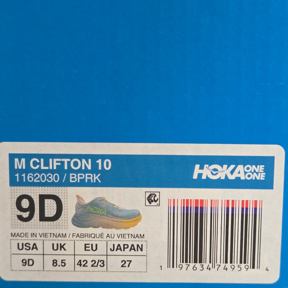 Hoka One M Clifton Run Club Pack 10 Men's Size 9D Blue Spark - Picture 8 of 8